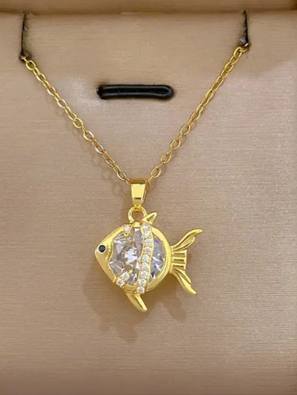 ON HOLD FOR JULIE-18K Gold-Plated Goldfish Pendant Necklace.